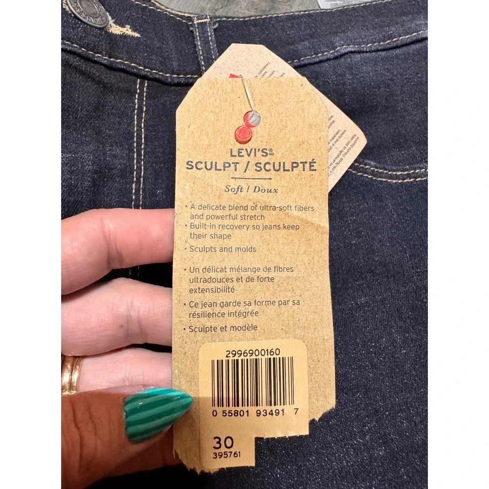 Levis Bermuda Shorts Womens 30 Dark Indigo Mid Rise Slim Fit Denim 2996900160